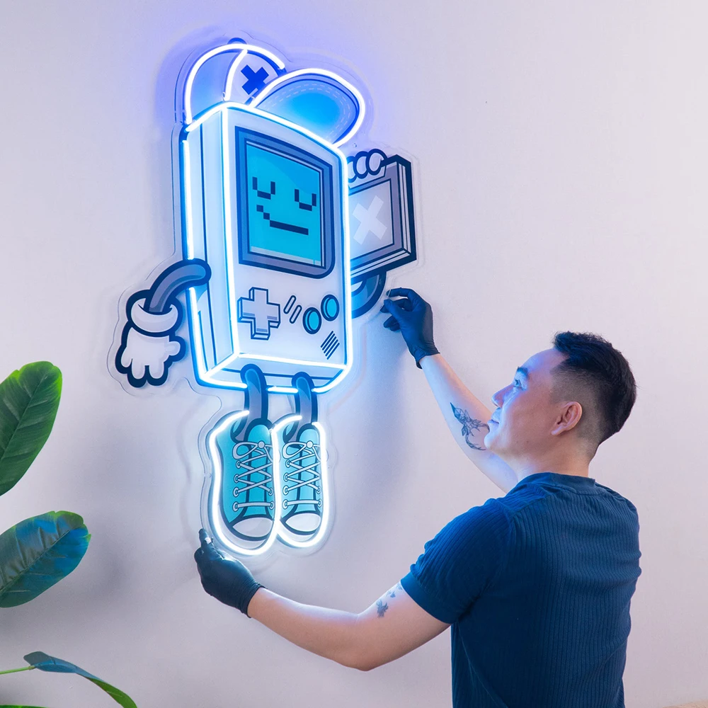 

Gameboy Led Neon Acrylic Artwork Gaming Room Bedroom Decoration Custom Neon Sign Gift for Boys Home Wall Art Christmas Gifts
