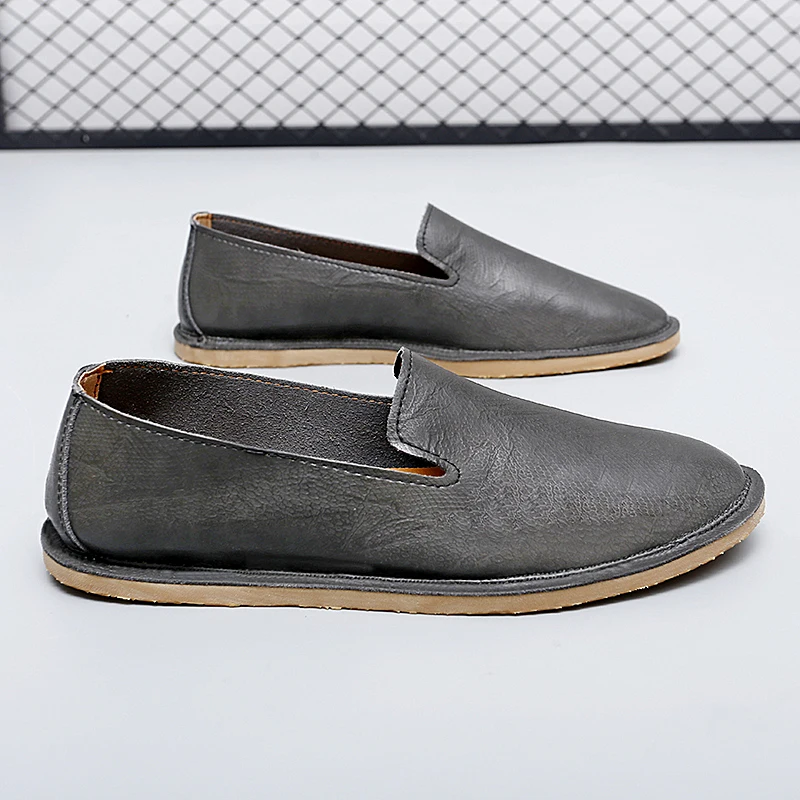 

Spring Autumn Men Lazy Shoes Flat Bottomed Non Slip Breathable Casual Business Fashionable Shoes for Young Drivers