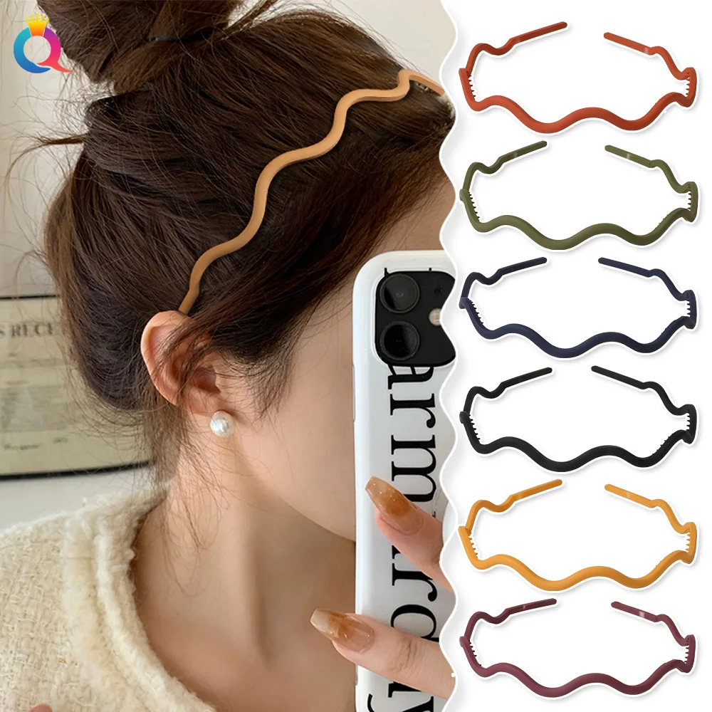 Simple Wavy Hair Bands Head Hoop Sports Headband Hairband for Women Candy Colors Headbands for Girls Hair Accessories