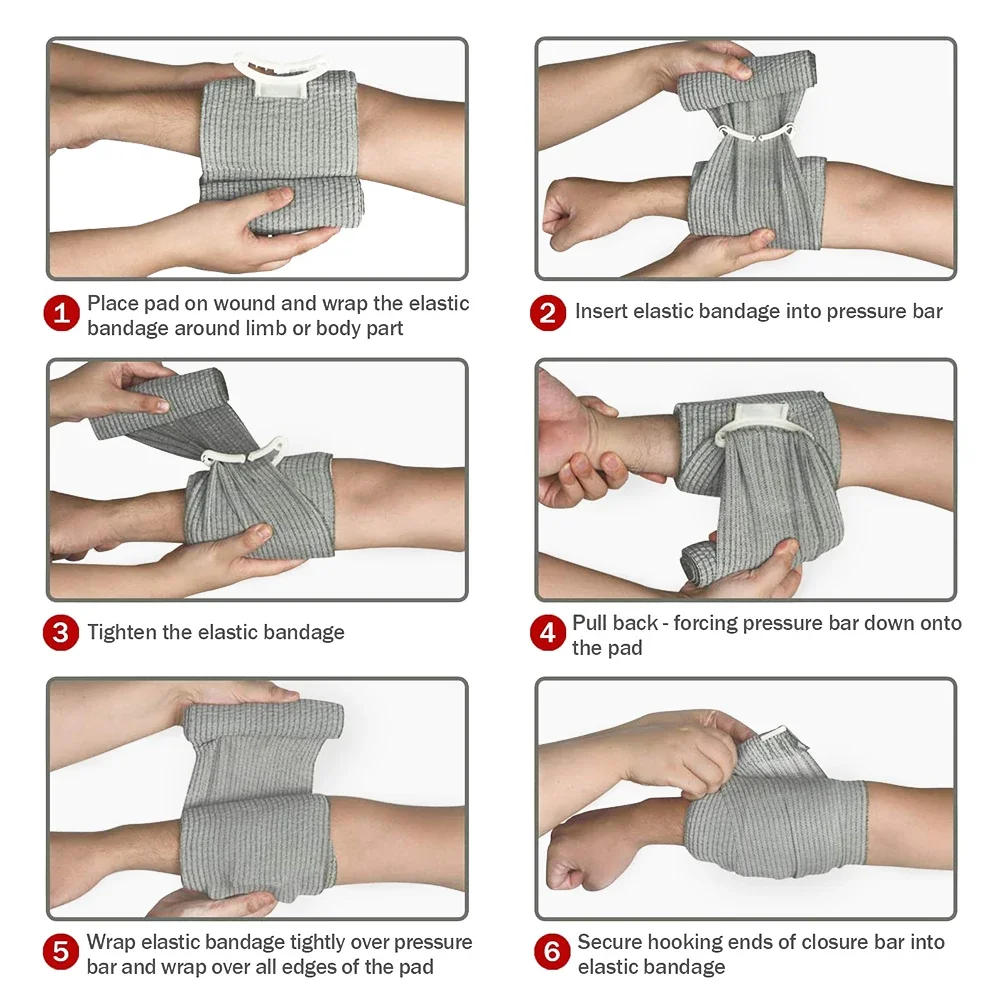 CARBOU 4/6in Israeli Bandage Wound Dressing Emergency Bandage Combat Compression Tactical First Aid IFAK Trauma