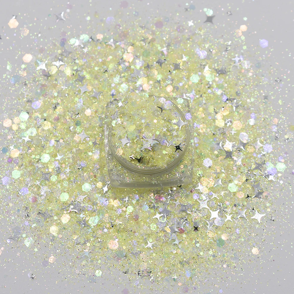 Mélange d\'étoiles colorées, 10 g/sac, paillettes, décoration sirène pour nail Art, Design scintillant, accessoires de manucure