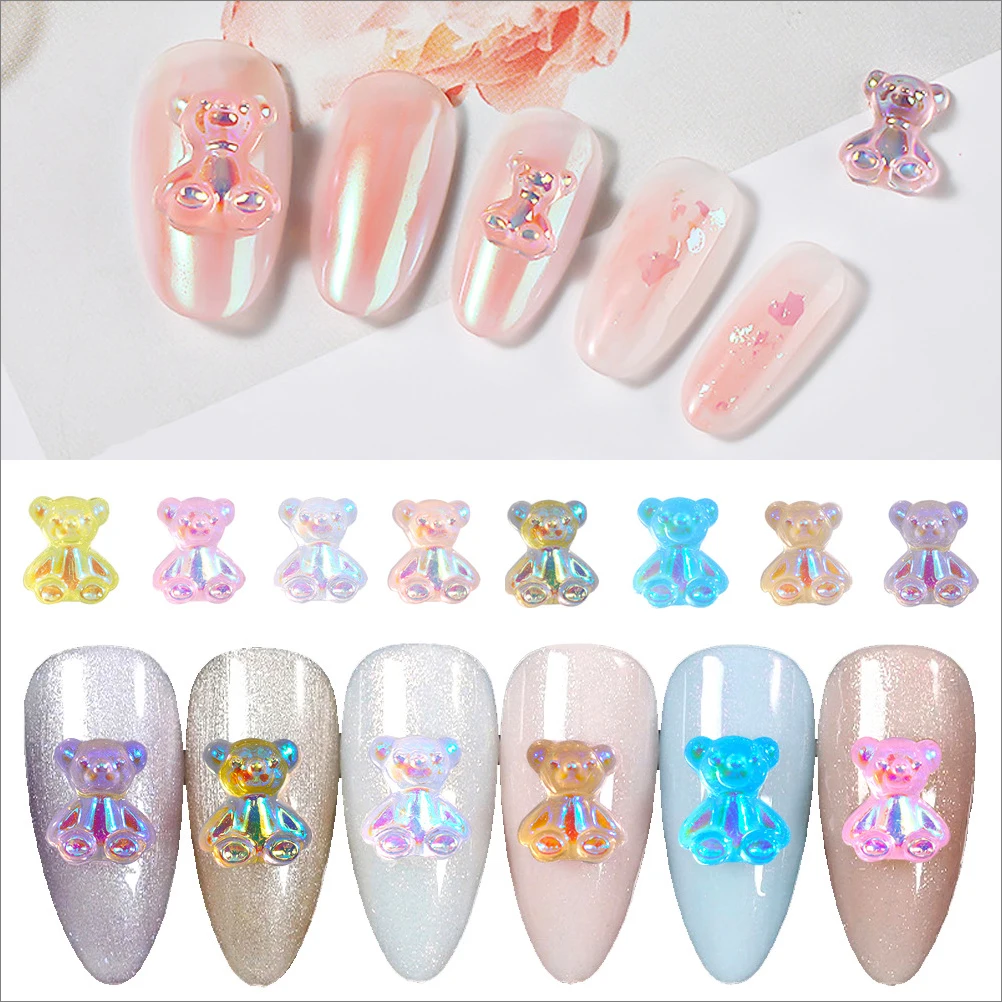 

160 Pcs Decor Resin ABS Kawaii Diy Accessories For Nail Charms Nail Art Decor Rhinestones Shape Manicure Patches DIY Art