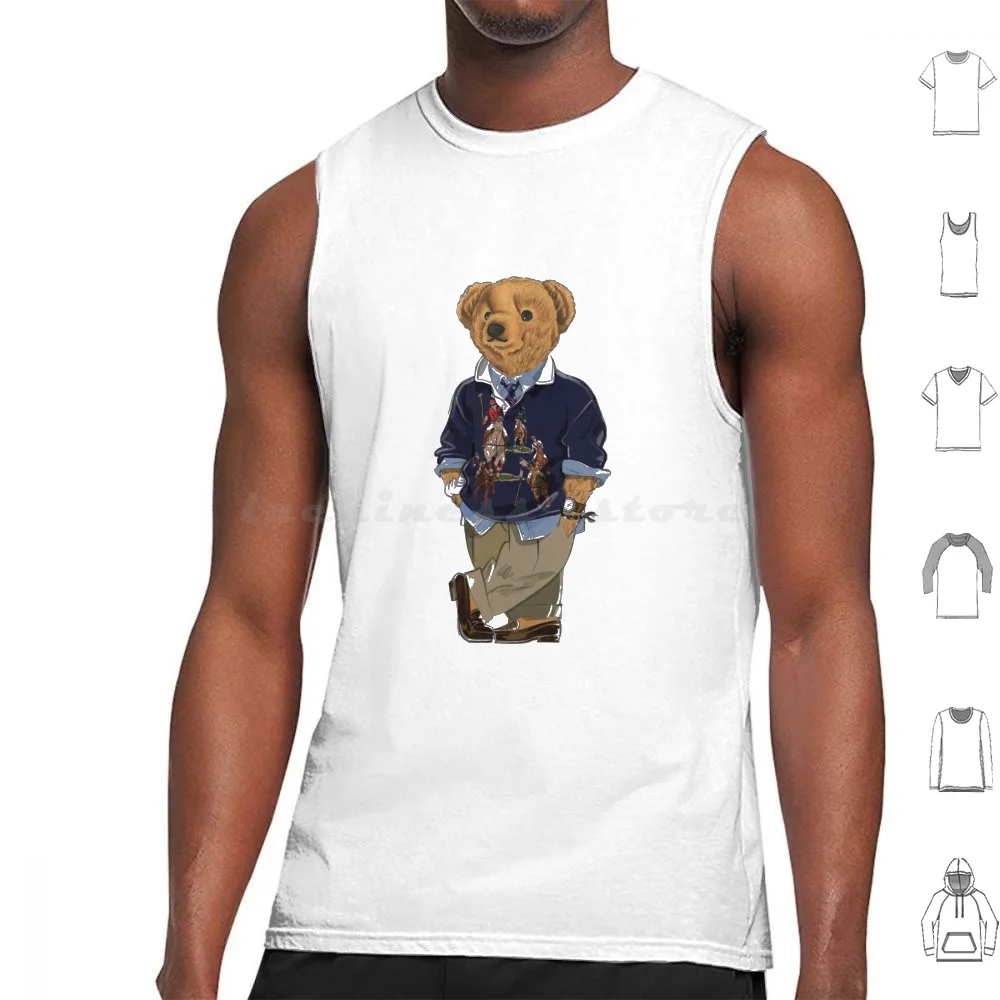 Lean Tank Tops Vest Sleeveless Baseball Teddy Cool Bear Rich Bear Bear Usa Trend Business Man Bear Baseball Baron Bear