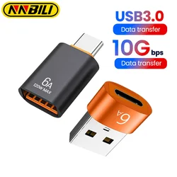 NNBILI 6A Type C To USB 3.0 OTG Adapter USB C Female To USB Male Converter For MacBook Pro Samsung S20 Xiaomi USBC OTG Connector