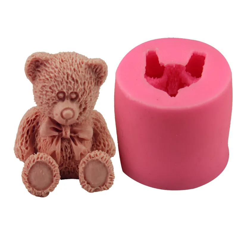 Cute Bear Silicone Soap Mold Sugarcraft Cake Chocolate Mold Gum Paste Candle Moulds Fondant Cake Decorating Tools