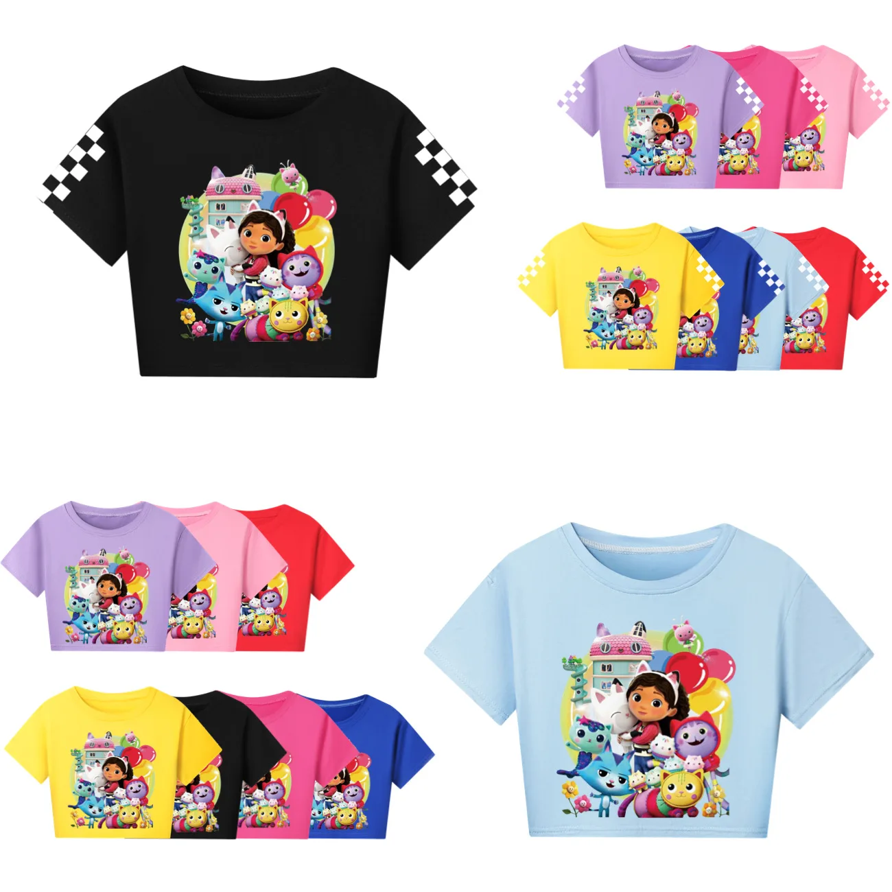 

Camiseta Gato Niña Manga Larga Kids Gabby Doolhouse T Shirt Girls Gabbys Chat Clothes Children Summer Short Sleeve Running Tops