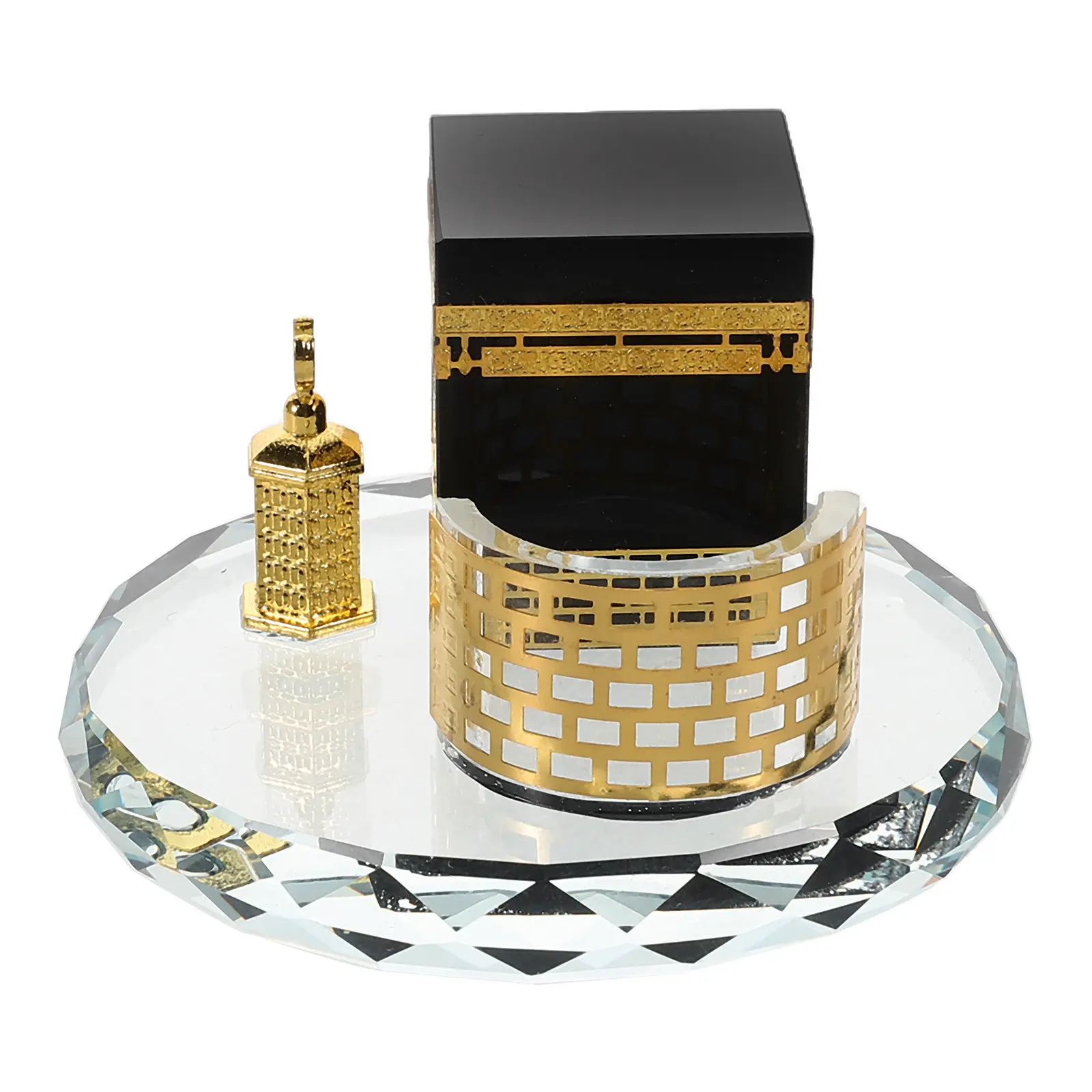 Premium Crystal Miniature Round Design Islamic Architecture Decor Home Desk Bedside Table Vehicle Decor Saudi Arabia