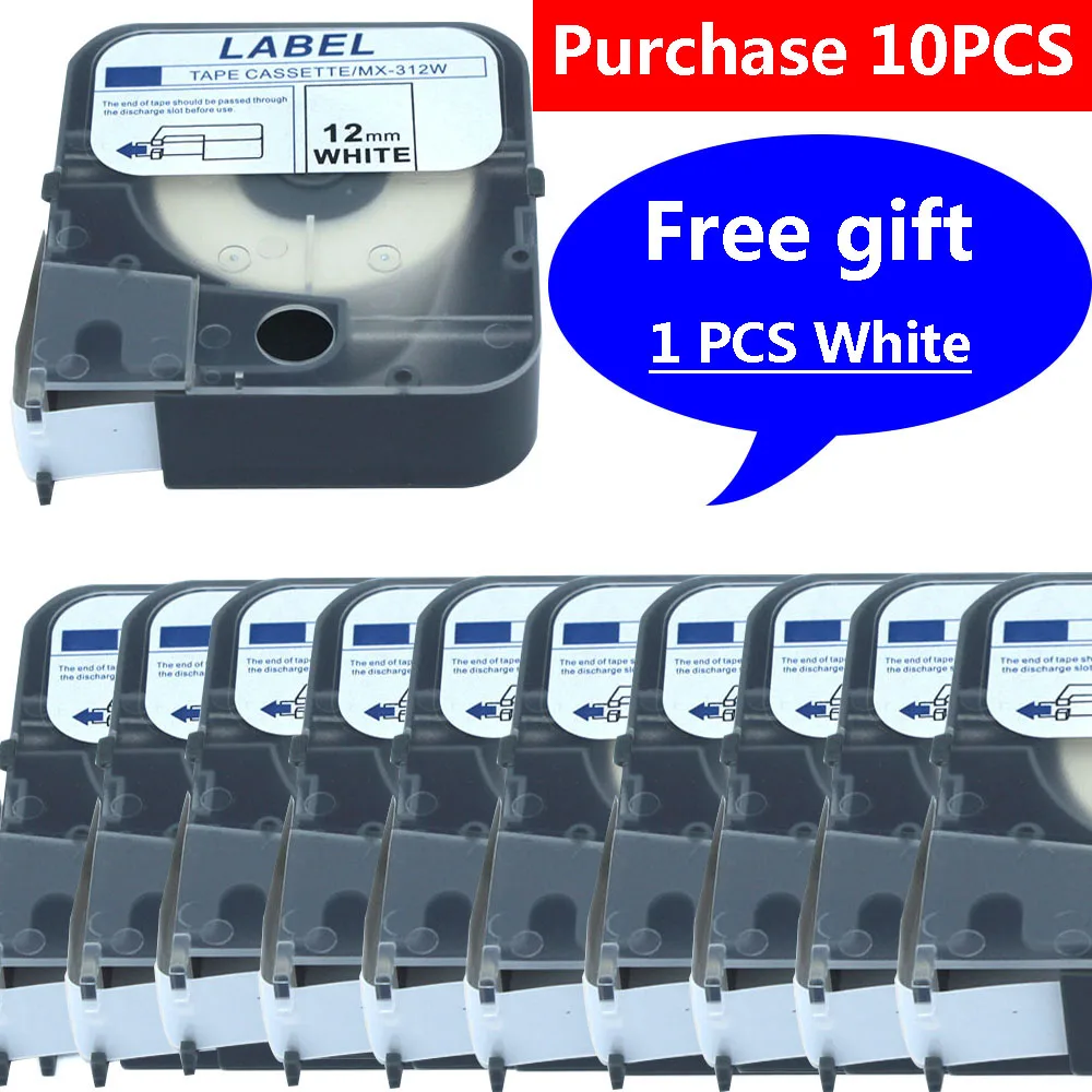 

TAPE CASSETTE LM-TP312W 12mm LABEL sticker For MAX LETATWIN electronic engraving machine LM-380E, LM-390A/PC, LM-400A, DR-100