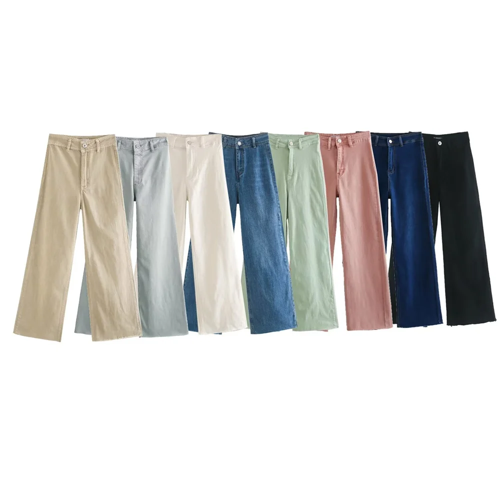 

2023 New Women's Wear High Quality Fashion High Waist Straight Slender Wide Leg Jeans