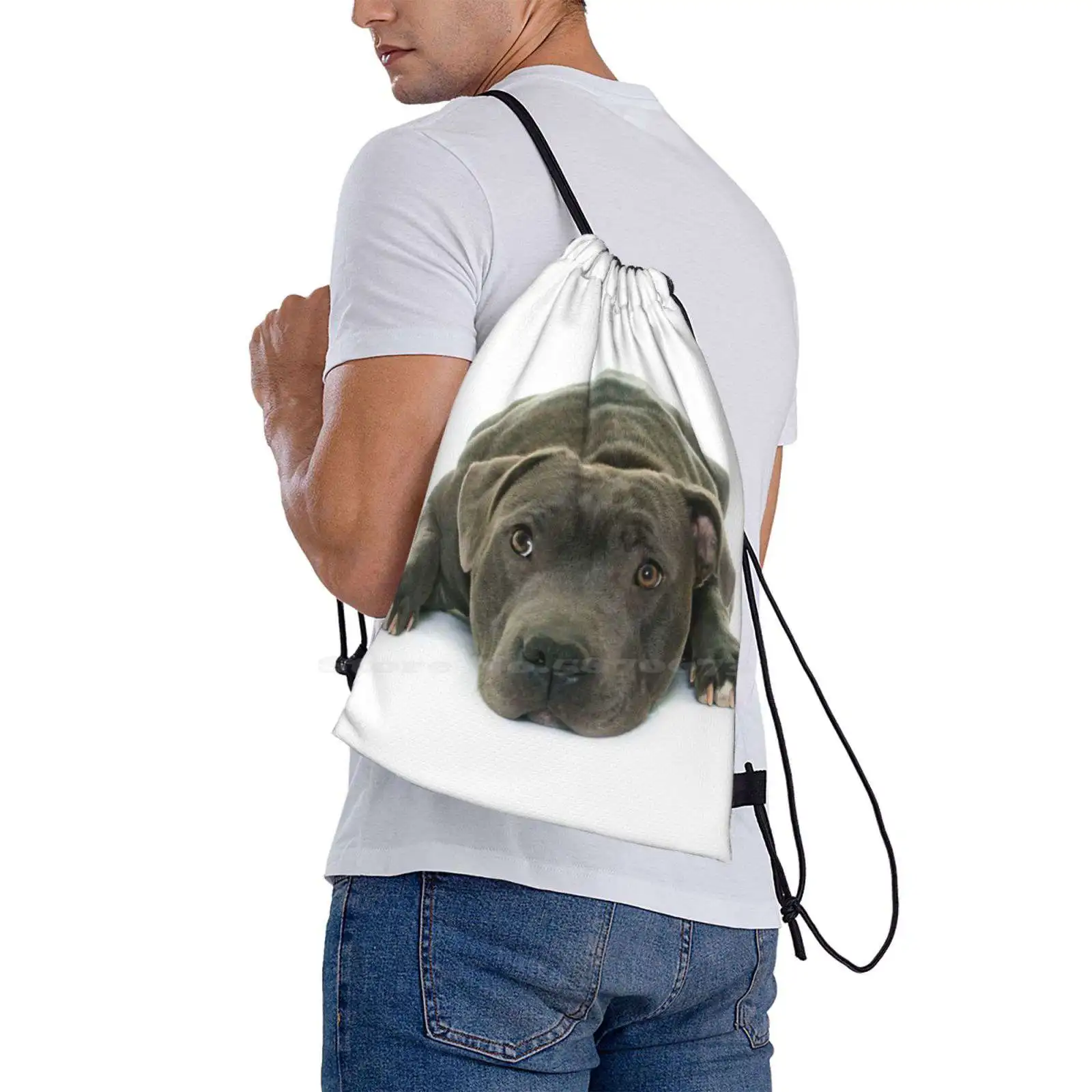 Blue Staffordshire Bull Terrier Super Cute Puppy Eyes Hot Sale Schoolbag Backpack Fashion Bags Love Dogs Just A Girl Who Loves