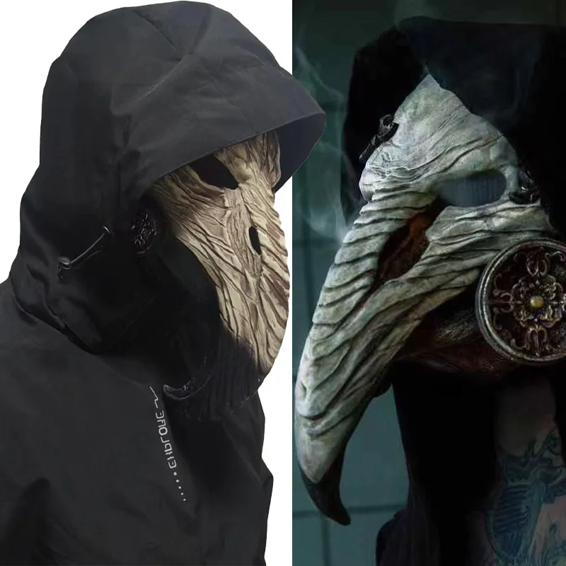 Plague Doctor Punk Bird Mouth Mask Halloween Horror Bird Mouth Latex Mask Dress Up Props Party Prom Horror Bird Beak Face Mask