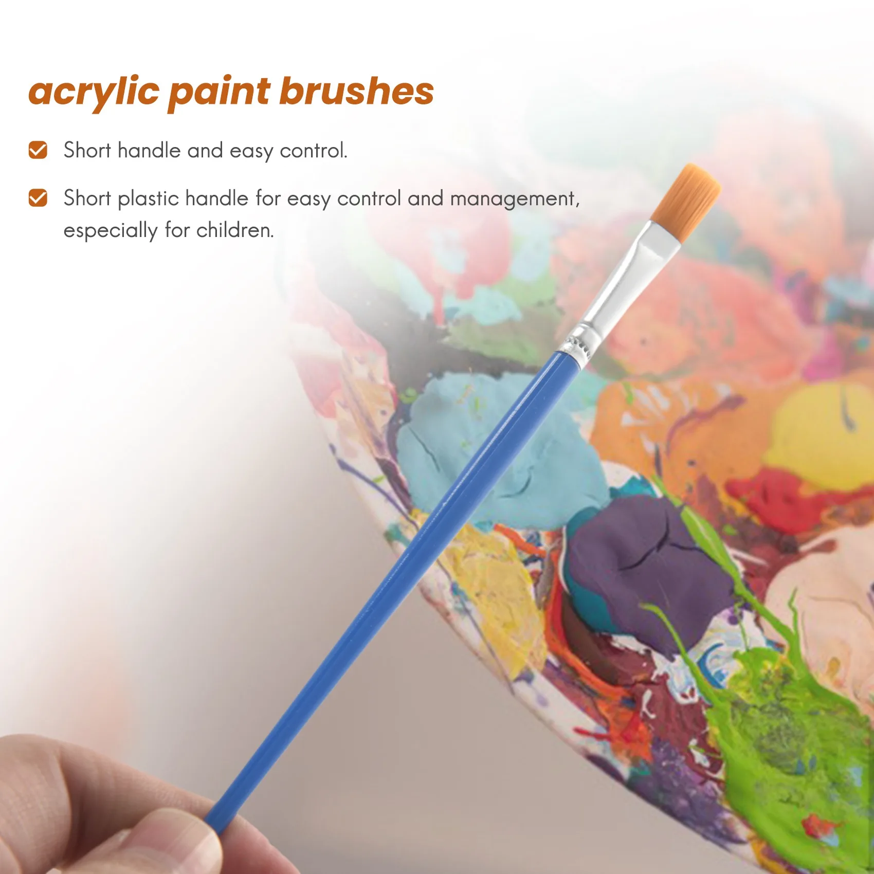 

ABJA-100 Pcs Flat Paint Brushes,Small Brush Bulk For Detail Painting,Nylon Hair Brushes Acrylic Oil Watercolor Fine Art Painting