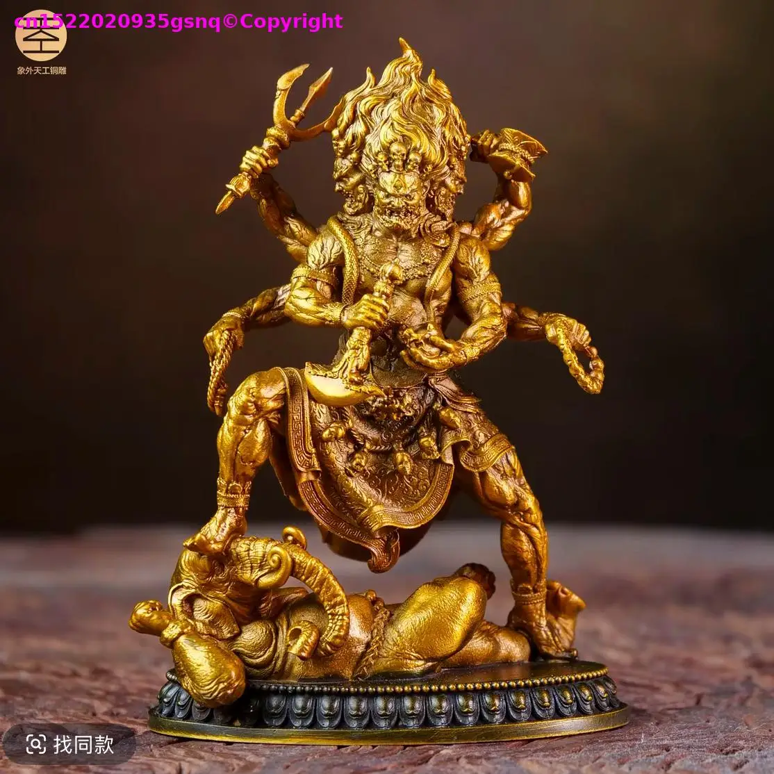HOME CAR TOP lucky talisman Copper fortune god Shiva incarnation Mahakala Bronze sculpture warding off evil Attracting wealth
