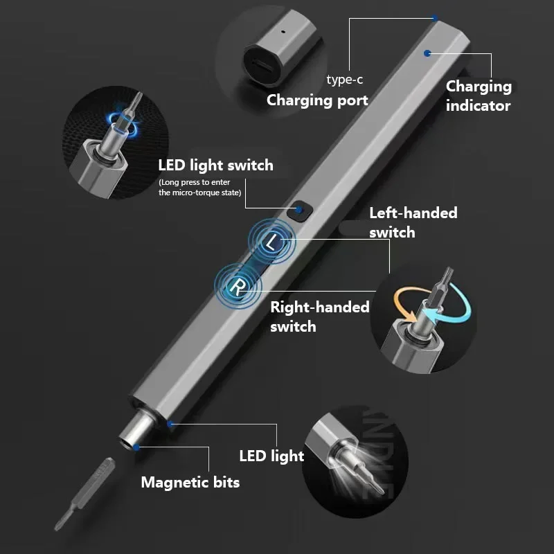 66 in1 Electric Precision Screwdriver Set Magnetic Mini Nickel Phone Watch Camera Industrial Use