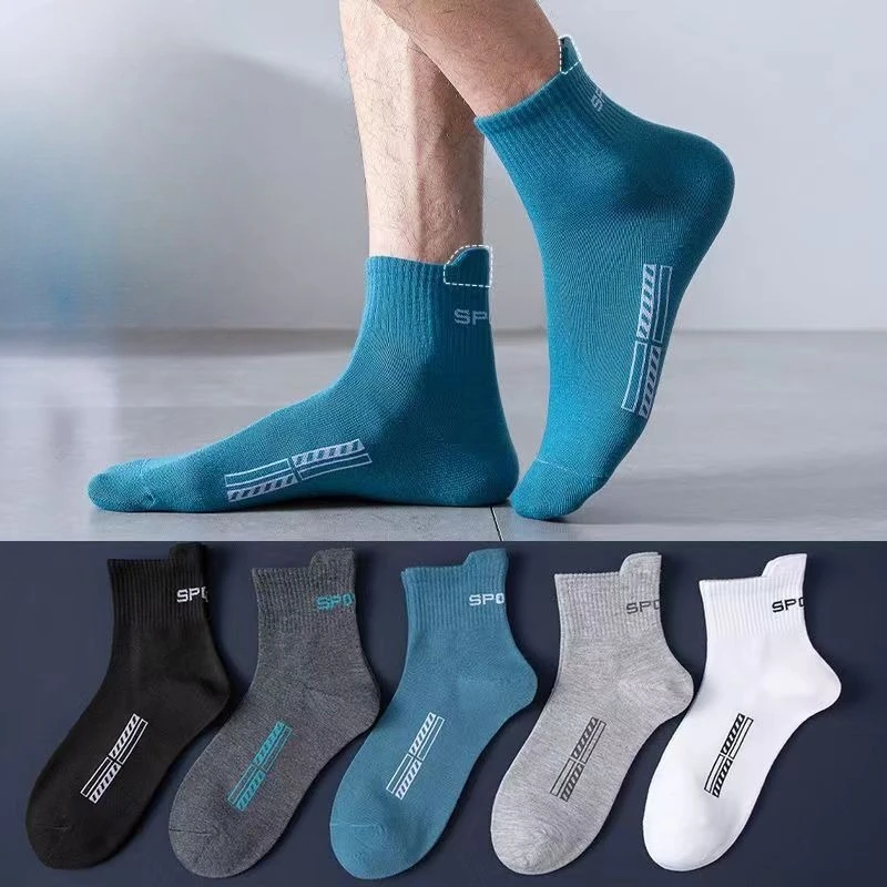 10 Paar neue modische Herren-Socken mit mittlerer Röhre, Herbst und Winter, schweißabsorbierend, geruchsdicht, Baumwollsocken, lässig, bequem, Sportsocken
