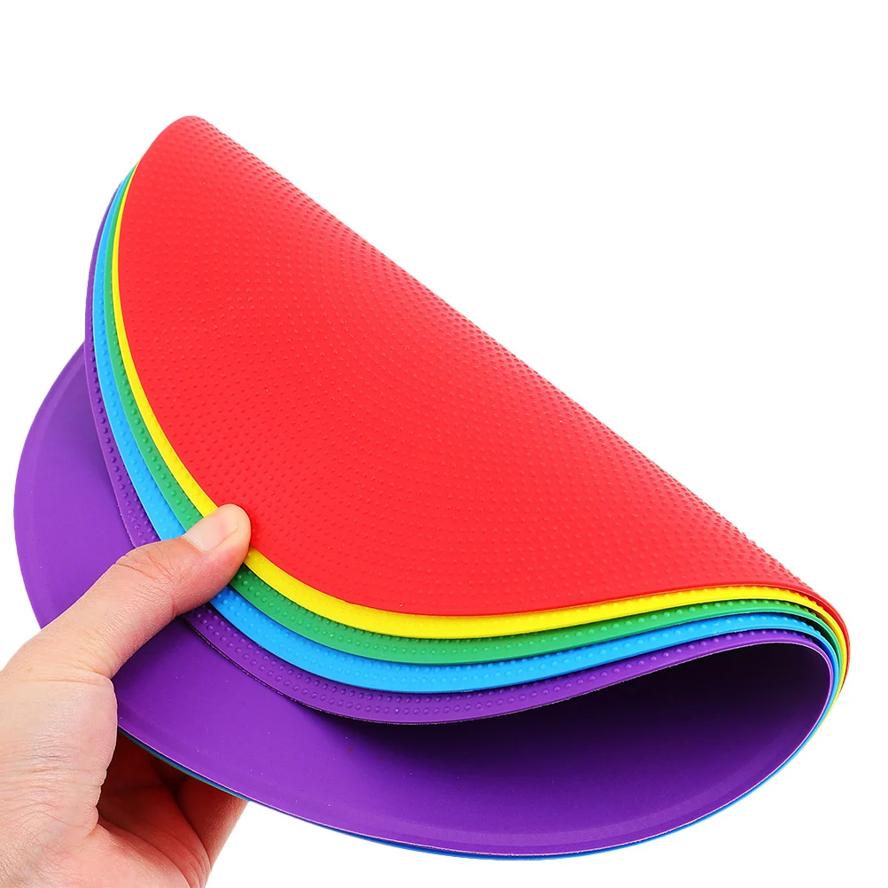 

12Pcs Colorful Floor Markers Flat Discs Non Slip Soft Tpe Round Spots for Soccer Training Football Practice Gym Agility Drills