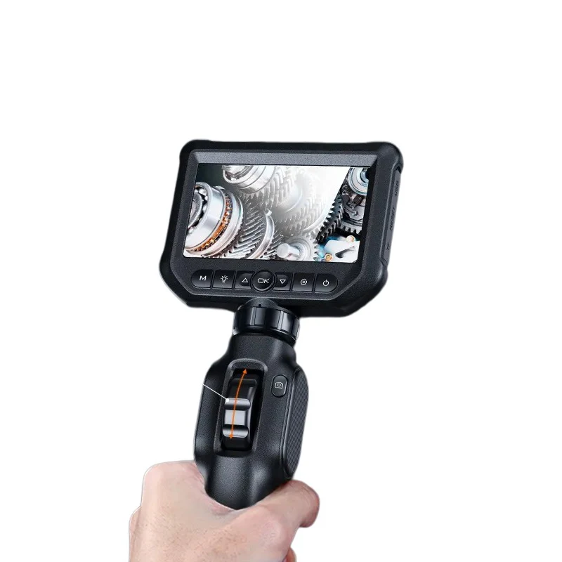 Videoskop endoskopowy dwukierunkowy S43 z możliwością obracania, 8mm, wodoodporny IP67, z oświetleniem LED, endoskop przemysłowy z ekranem 4,3 cala
