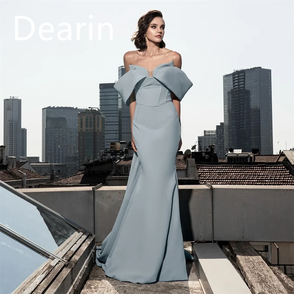 

Customized Women Evening Gown Prom Dearin Sheer Straps Column Floor Length Skirts Vertically Bespoke Occasion Dresses Formal Dre