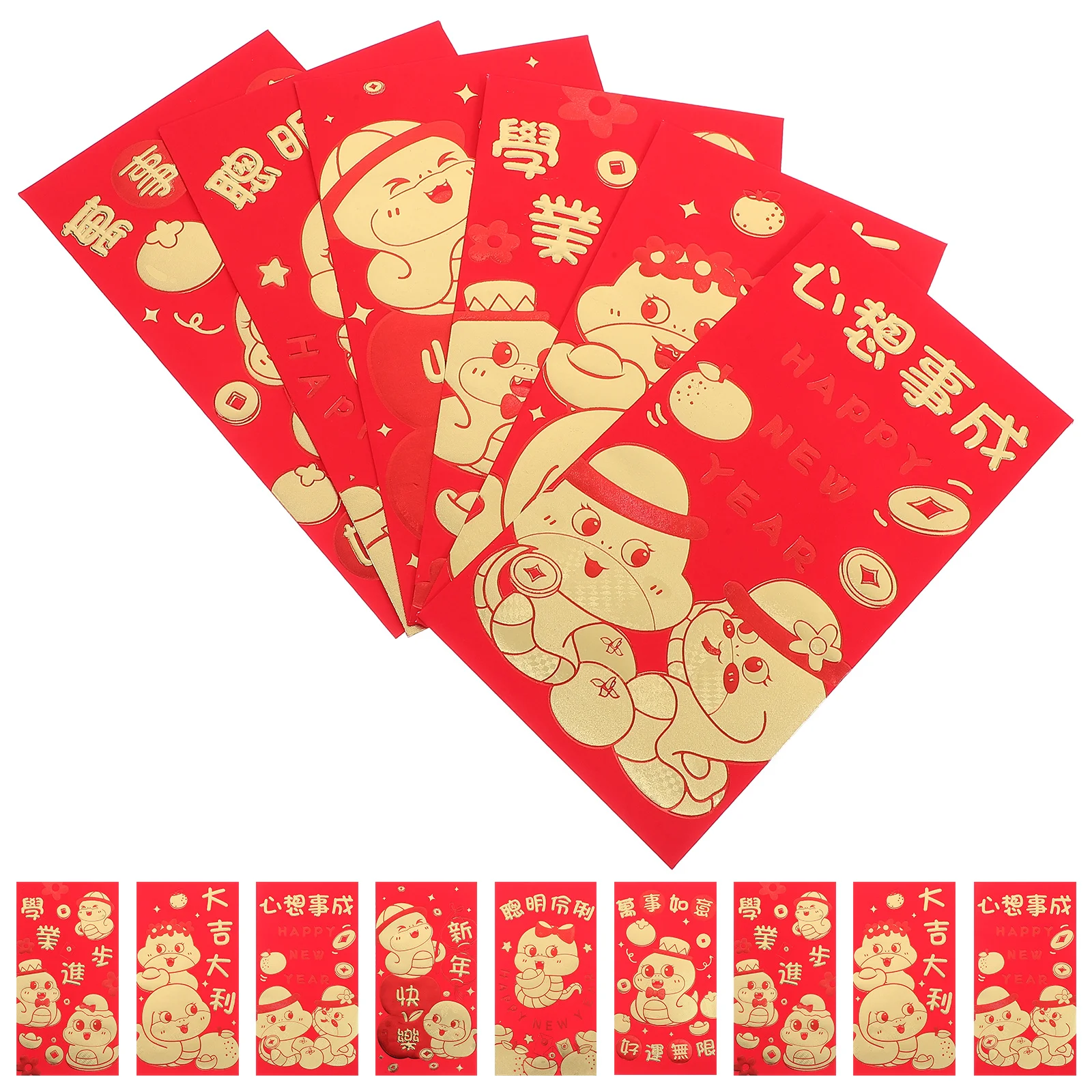 24Pcs Cartoon Chinese Red Envelopes Traditional Lucky Money Envelopes for New Year Weddings Good Luck Lunar New Year Decorations
