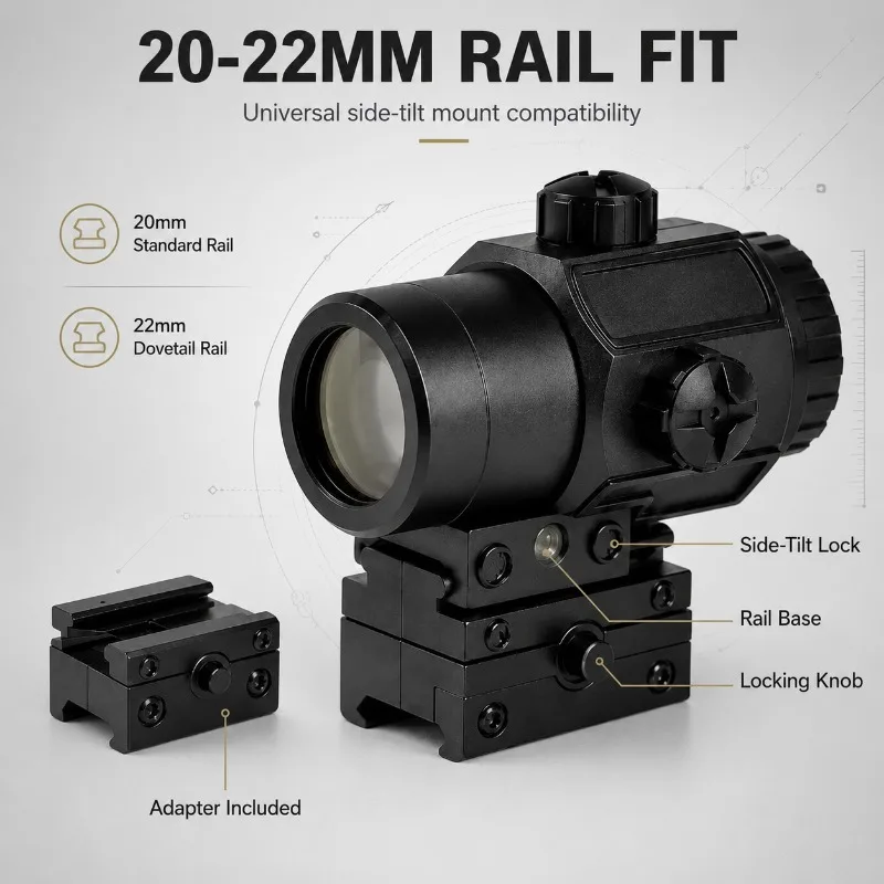 G33/G34 Rust‑proof Side‑Flip Magnifier, Precision‑Processed Optical Parts for DIY Hobby Building Projects