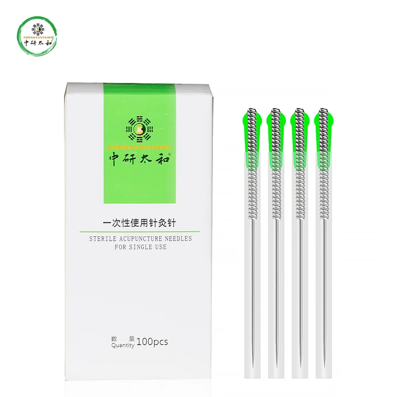 ZHONGYAN TAIHE 100 PCS Acupuncture Needle Acupuncture Sharp Disposable Sterile Beauty Massage with Indivual Guide Tube Therapy