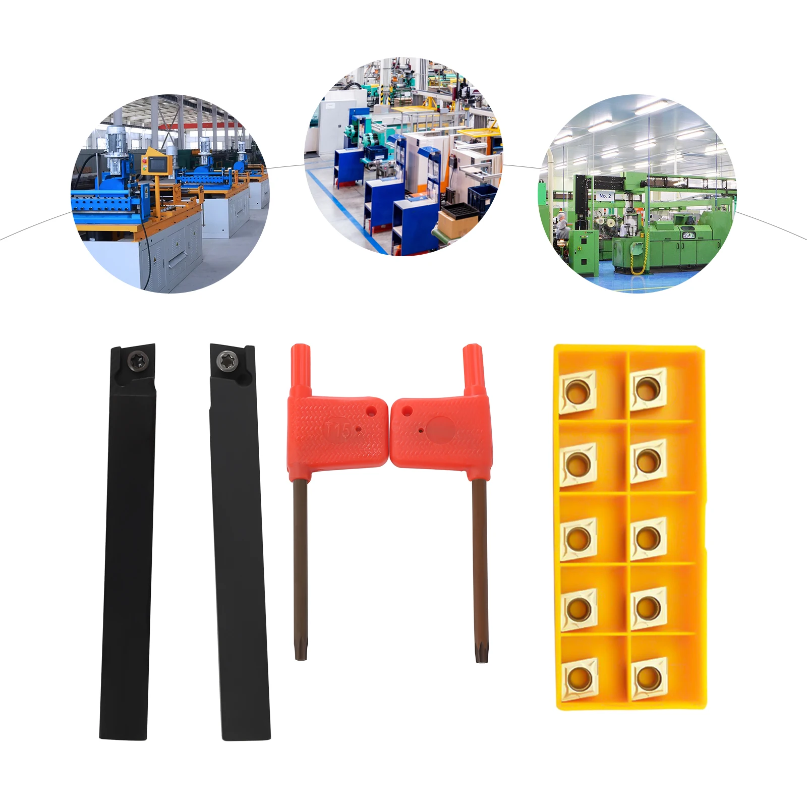 

1/2'' Shanks Carbide Indexable Turning Tool Steel Lathe Tool Insert Holder Bits