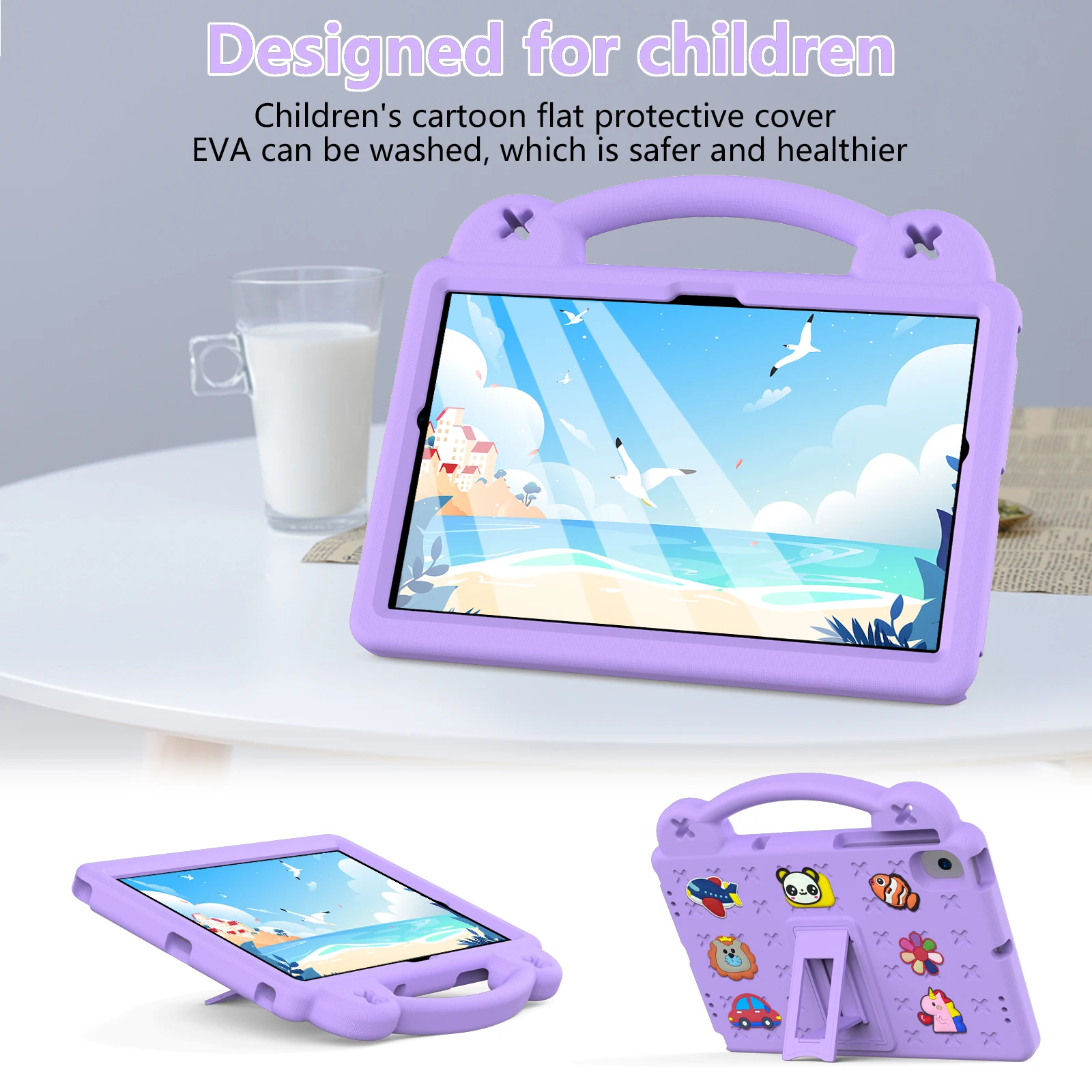 Enfants Cas pour Samsung Galaxy Tab A8 Cas 2021 2022 10.5 pouces SM-X200/X205/X207 Antichoc Couverture avec Support À Main