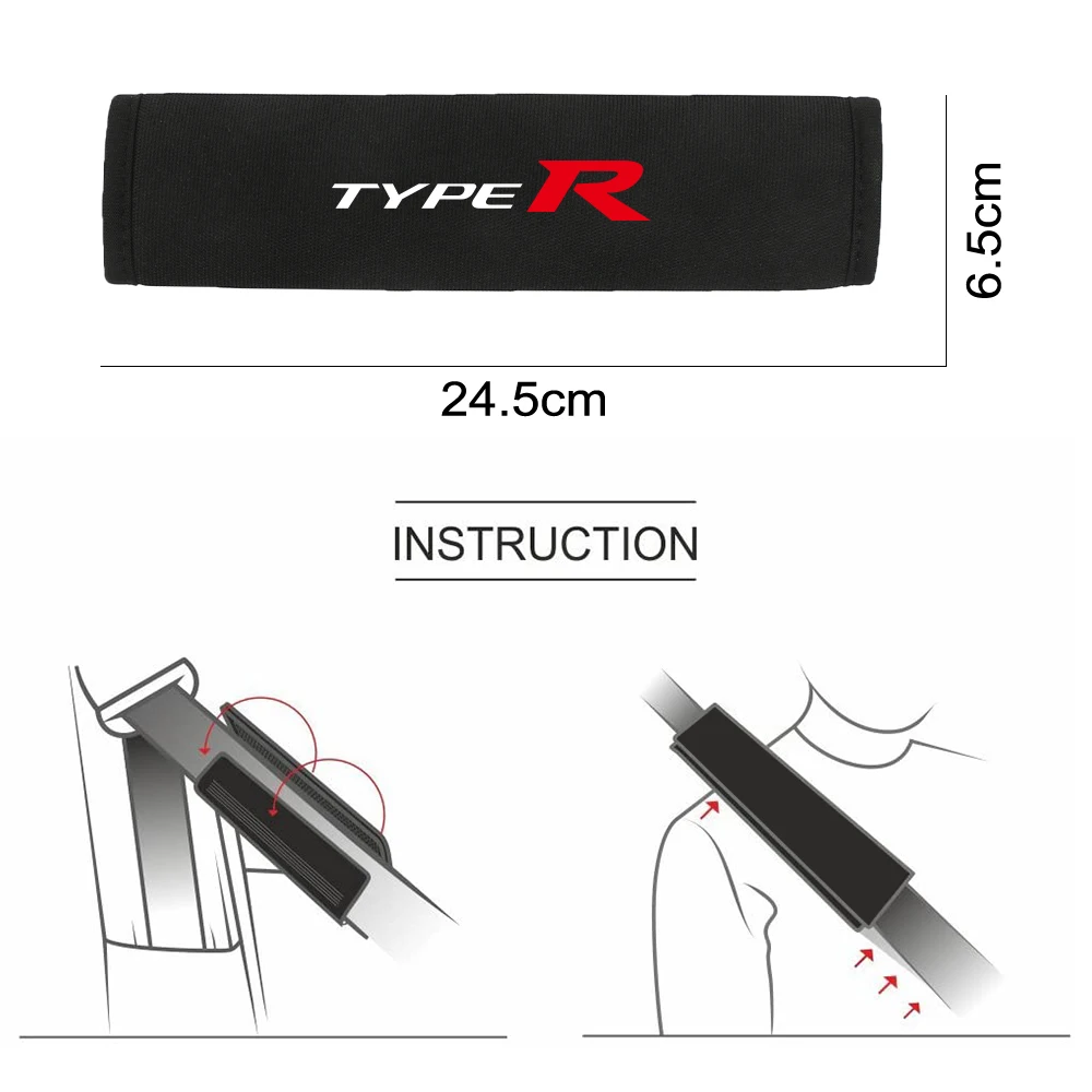 For Honda Civic Type R Type S Accessories Car Seat Belt Cover Safety Belt Cover Pad Auto Interior Styling Accessories