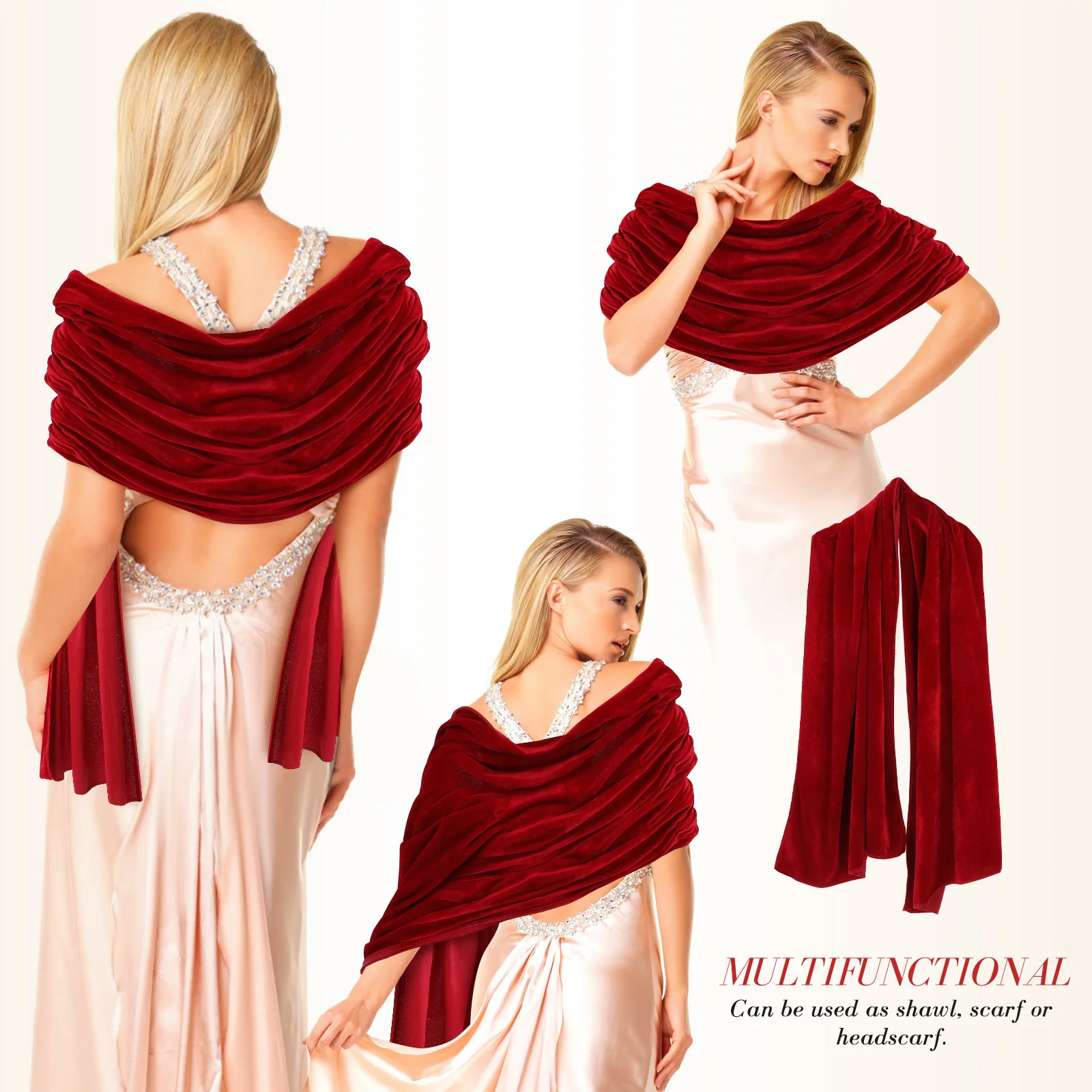 1pcs Shawl Soft Lightweight Wrap For Women Elegant Dressy Scarf Stylish Drape Cape Versatile Accessory Winter Holiday Party