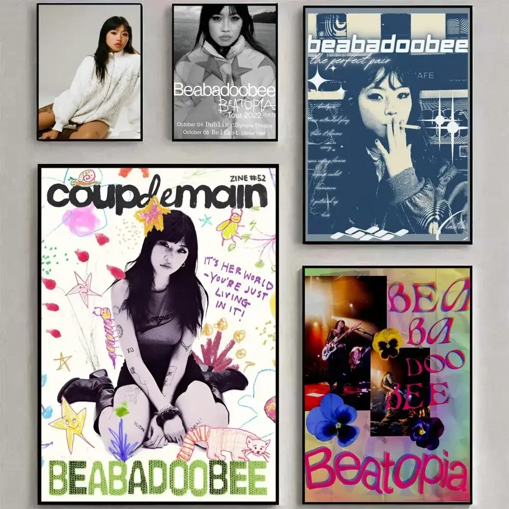 Singer B-Beabadoobee Fake It Flowers Music Album Poster Matte Peel And Stick Self PVC Removable Waterproof Bedroom Living Room