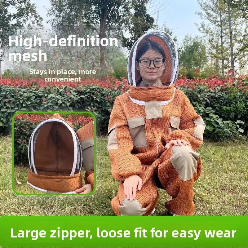 Honey-taking and Bee-breathing Special Thickening Full Set of One-piece Anti-bee Suit Full Set,3D Air Cotton Bee Suit Anti-bee