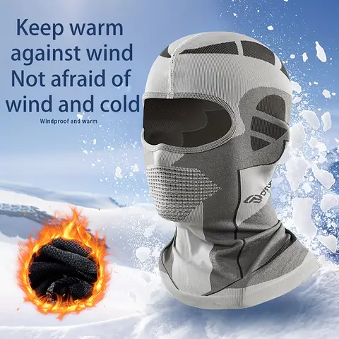 Winter Balaclava Mask Thermal Cold-Proof Motorcycle Full Helmet Liner Cap Windproof Warm Skiing Snowboarding Full Face Mask