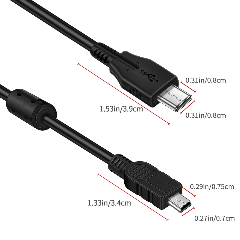 For Canon OTG Cable, MiNi5P to Type C, Download Photos or Videos from Your Camera to Your Smartphone or Tablet PC Quick Sharing