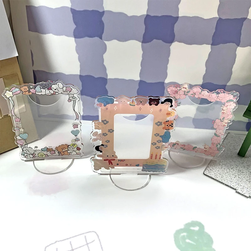 Arylic Photocard Holder 3 Inch Kawaii Photo Frame Picture Protector Card Case Idol Star Photo Binders Photo Packaging Supplies