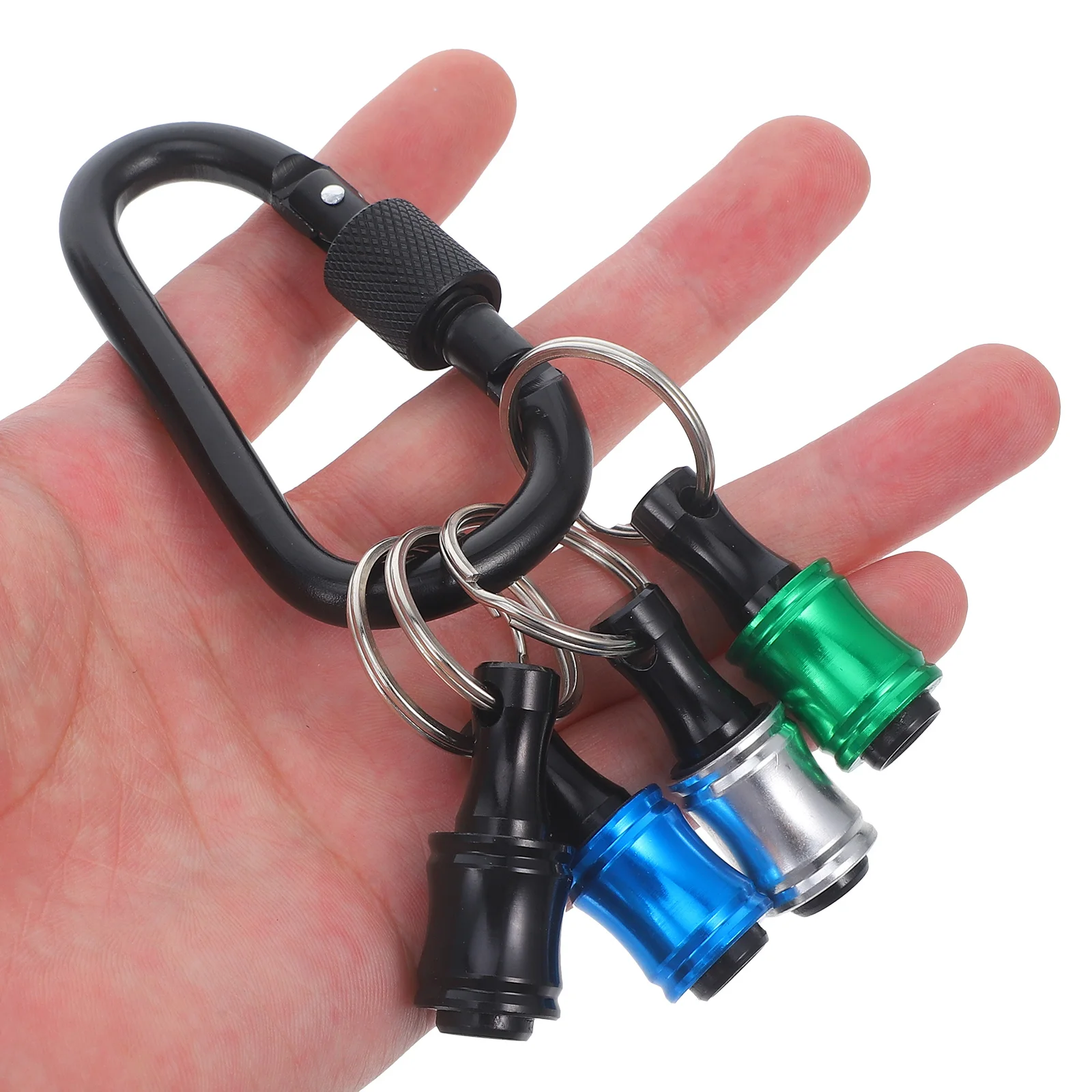 

6pcs Stainless Steel Socket Extension Rod 1/4 Inch Quick Release Bit Holder Keychain Aluminum Handle Drill Bit Extension Tool