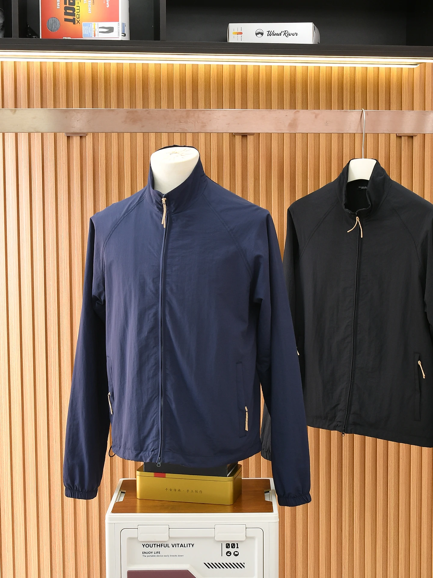 Men's Casual Spring Summer Jacket Stand Collar Breathable Comfortable Windproof Water Resistant Polyester Nylon Composite Fiber