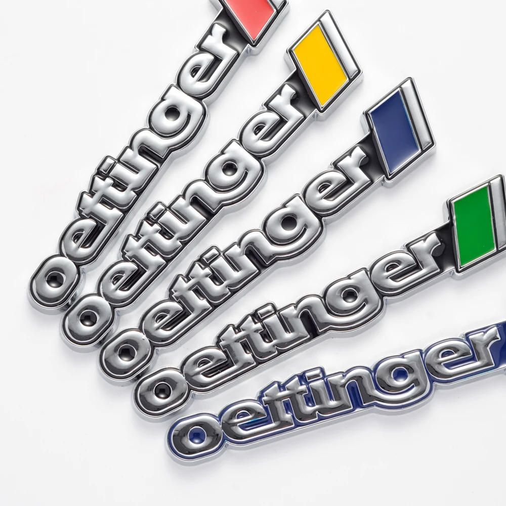 Car Styling Metal Oettinger Logo Racing Modification Car Front Grille Emblem Badge Decor Sticker For Jetta Golf 5 6 7 Polo Bora