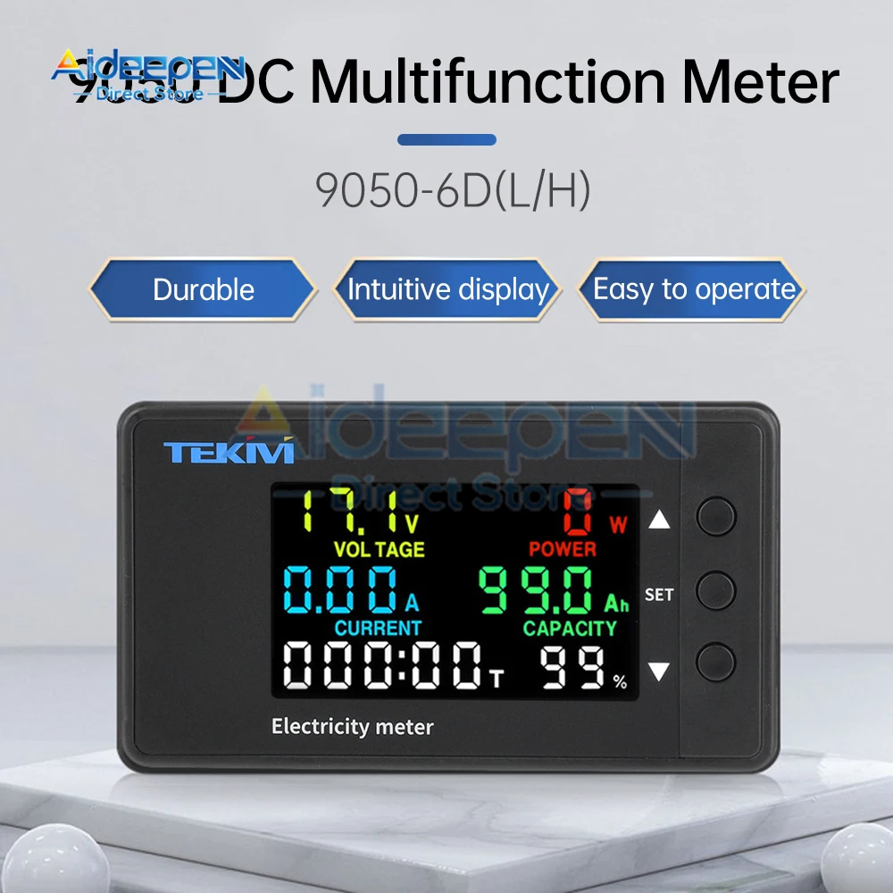 DC 7.5-100V 20/100/200/300A Voltmeter Ammeter Power Meter Multi-function Voltage Current Power Detector Charger Indicator