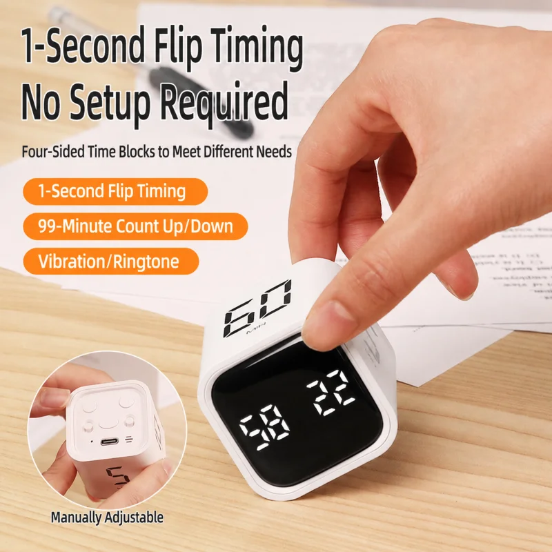 Gravity Digital Kitchen Manual Management Timer for Students Learn LED Display Battery Powered Countdown & Reminder Function