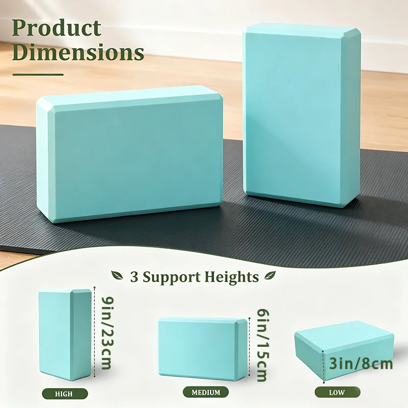 1pc High Density Yoga Foam Blocks Non-slip Solid Color Yoga Balance Fitness Dance Supplies For Yoga Pilates And Meditation