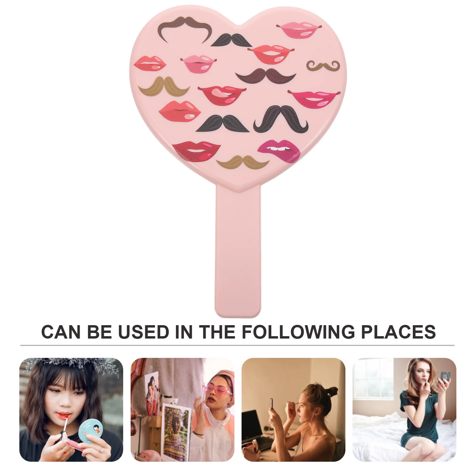

Travel Handheld Mirror High Definition Heart Shape Vanity Mirror Stylish Makeup Tool Makeup Supplies Stylish Travel Mirrors