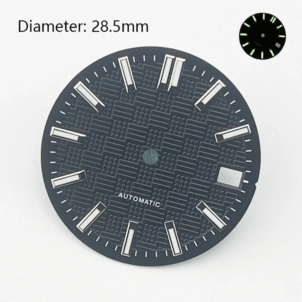 28.5mm NH35 dial green luminous modified diving watch dial NH35 suitable for NH35 automatic movement watchmods customized logo