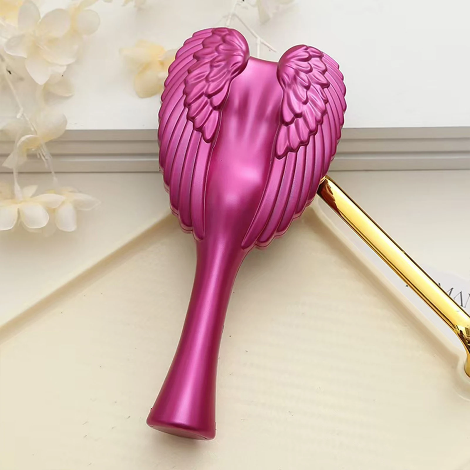 Picture 7: Household Massage Hair Comb Elegant Angel Wing Wide Teeth Comb Hair Brush for Women Men Kids Boys Girls