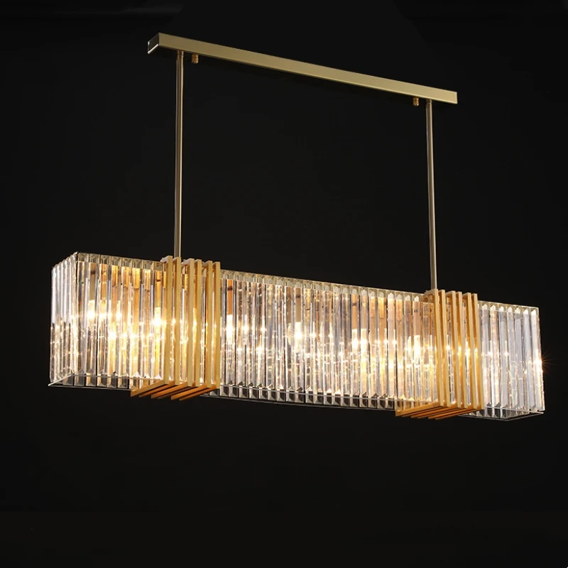 

American Luxury Steel Led E14 Chandelier Nordic Dining Room Crystal Chandelier Gold Glossy Decorative Interior Lighting Fixtures