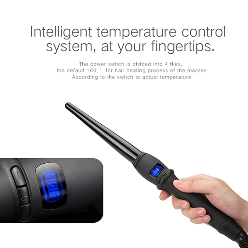 Wholesale Infrared Hair Curling Iron LCD Display Single Tube Electric Hair Curler Ceramic Glaze Coating Hair Curler Wand