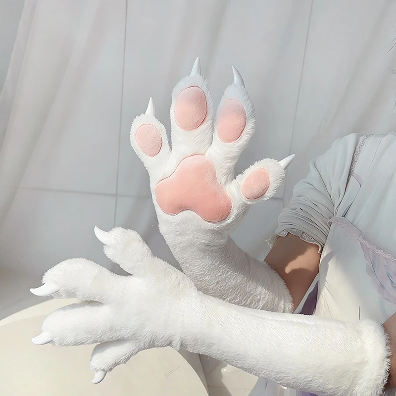 Furry beast claws gloves four finger elastic close fitting for cosplay kig series