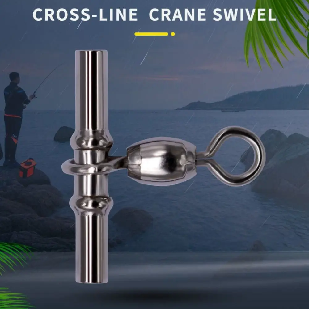 

20pcs/pack Cross-Line Fishing Tackle T-Shape Crimp Sleeve Metal Fishing Swivel 3 Way Durable Fishing Connector Fish Hook