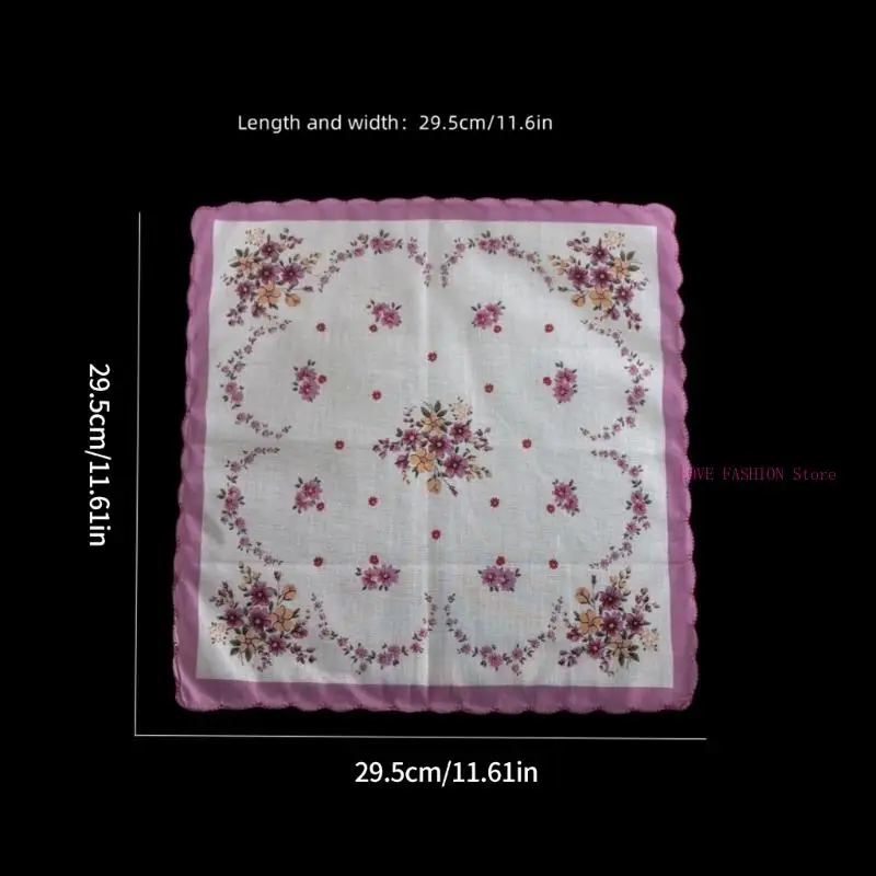 9Pack Delicate Lace Edgeds Handkerchiefs Cotton Fabric Wedding Party Essential Y166
