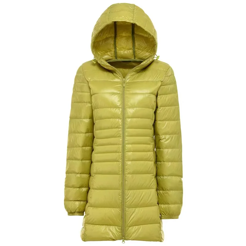 Down Jacket Women Winter Warm Jackets Women\'s Long Light White Duck Down Jacket 5XL 6XL 7XL Ultralight Hooded Portable Down Coat