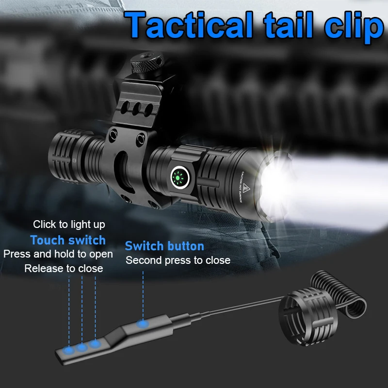 New Upgrade 30000LM Military Tactical Flashlight Long Range Tactical Lamp Powerful Led Flashlight Outdoor Patrol Hunting Lantern